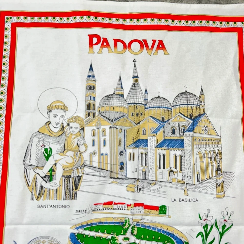 Padova Italy Souvenir Tea Towel‎ 100% Cotton Italian Landmarks Travel